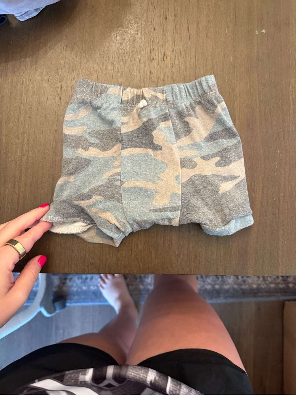 Kids Camo Pull-On Shorts in Gray & Tan